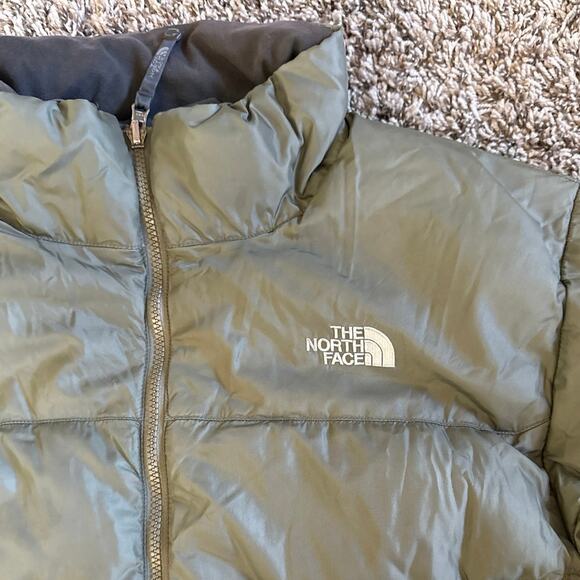 Men’s The North Face Nuptse Olive Green 550 Puffer Jacket Full Zip Size XL - Picture 3 of 6